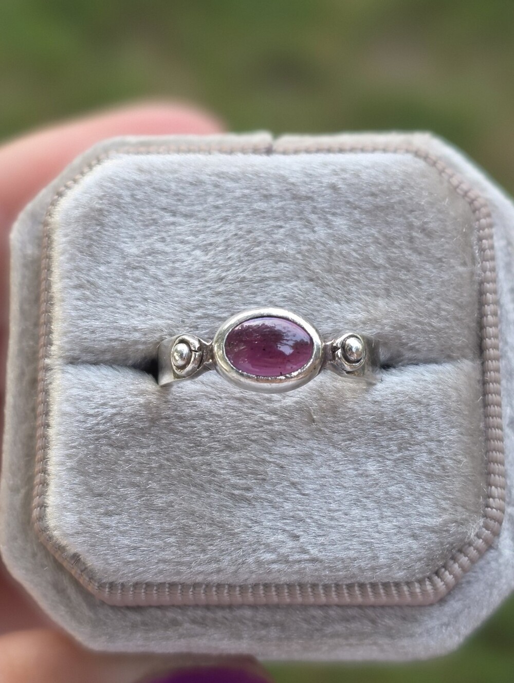 Sterling Silver 925 Garnet Ring